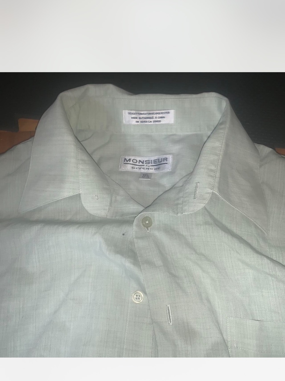 Givenchy Light Green Mens Dress Shirt